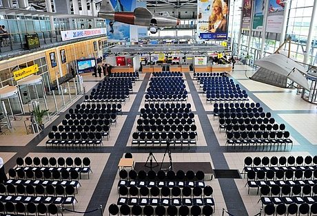 Event in the terminal of Rostock-Laage Airport