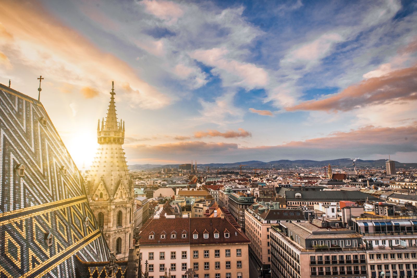 Blick über die Dächer Wiens mit Stephansdom